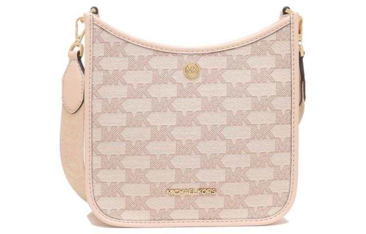 MICHAEL KORS Briley Coated Canvas With Leather Crossbody Bag, Shoulder Bag Women's Pink Multicolor