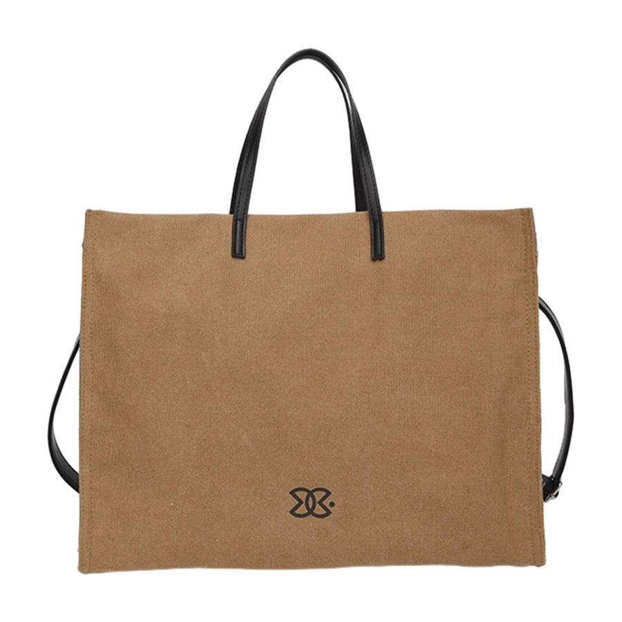 UNITE STAR Canvas Handbag Regular Women's Brown/Green/Ecru
