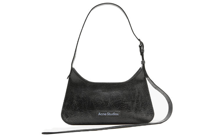 Acne Studios Acne Studios Platt Crackle Leather Handbag, Shoulder Bag Women's Black