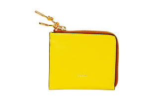 Sacai Calfskin Wallet Women's Yellow & Camel