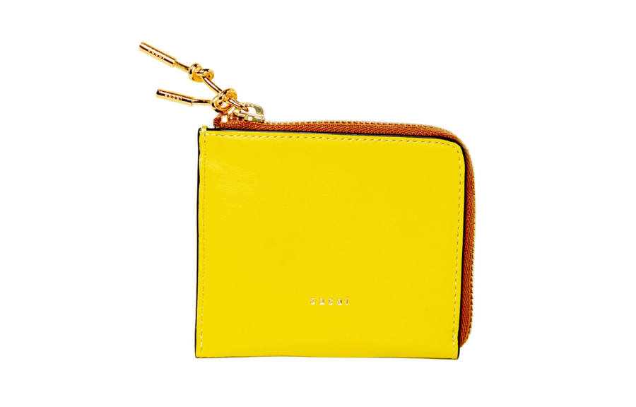 Sacai Calfskin Wallet Women's Yellow & Camel