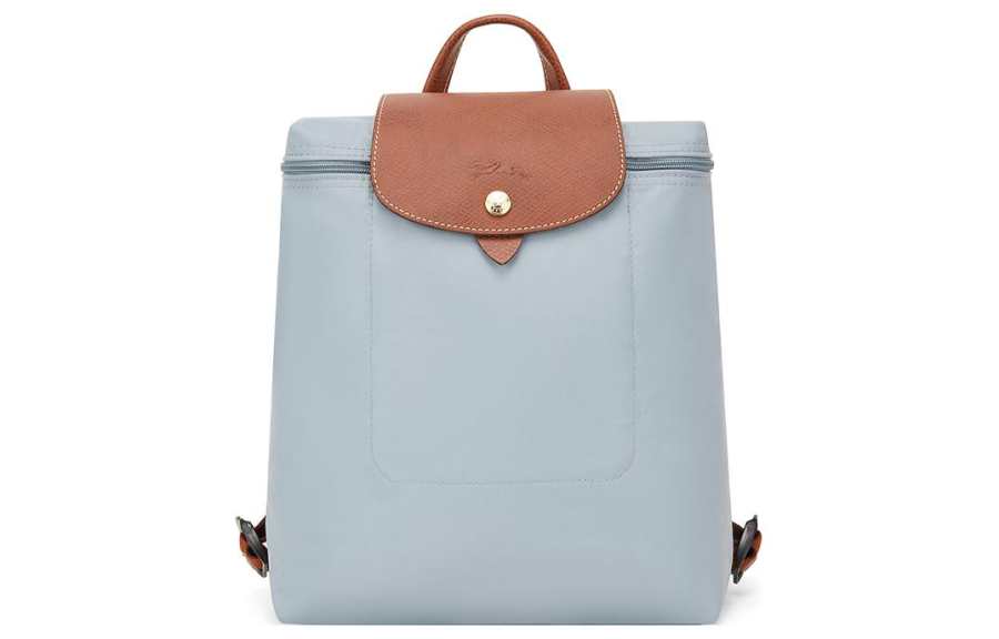 LONGCHAMP LONGCHAMP Le Pliage Snap And Zip Closure Recycled Polyamide Canvas Backpack Regular Women's Blue & Brown