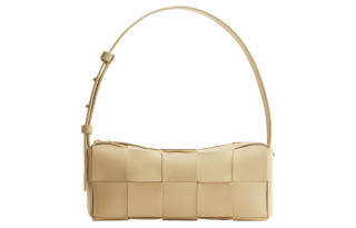 Bottega Veneta Brick Cassette Sheepskin Portable Crossbody Bag, Shoulder Bag Women's Oat