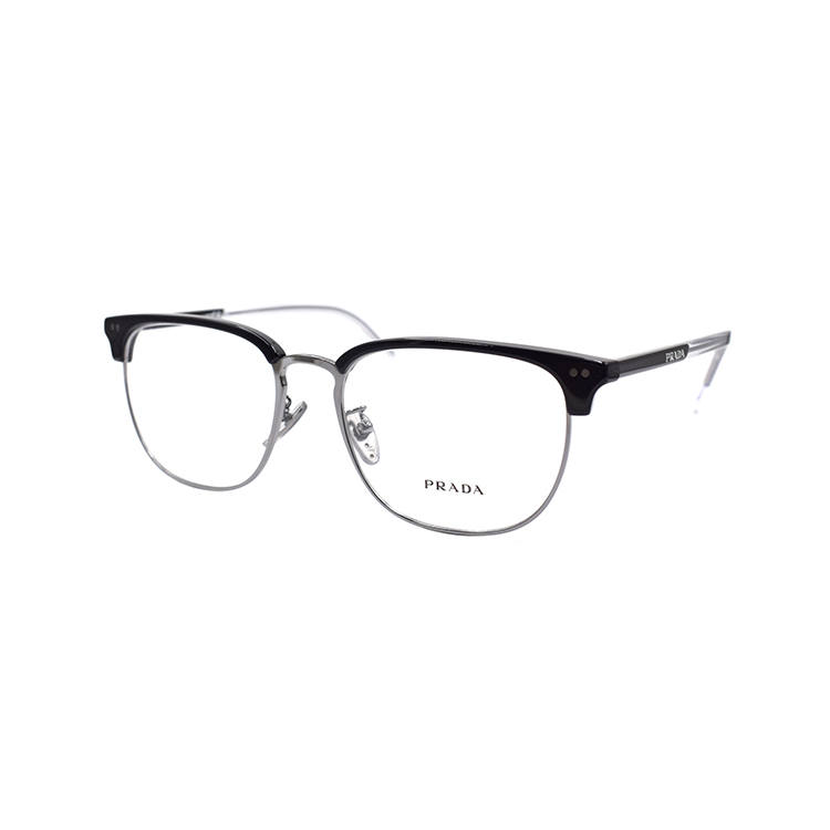 PRADA PRADA Browline Prescription Glasses Men's Black Silver
