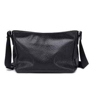 BJIAX Top Grain Cow Leather Crossbody Bag Messenger Bag, Shoulder Bag Regular Men's Black