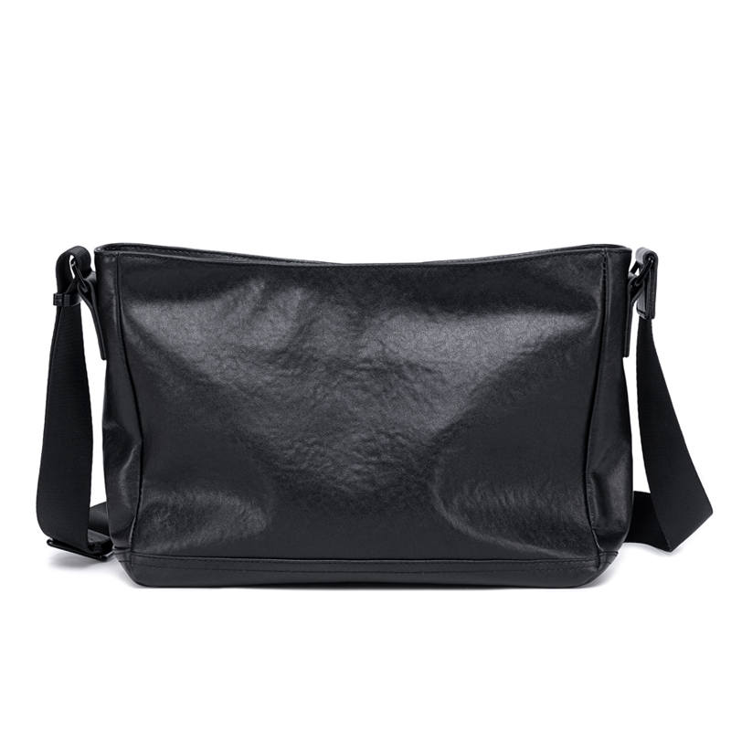 BJIAX Top Grain Cow Leather Crossbody Bag Messenger Bag, Shoulder Bag Regular Men's Black