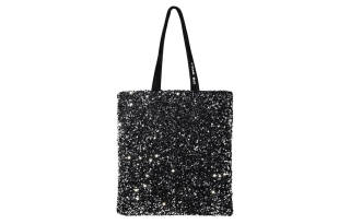 Apm Monaco Cotton Fabric Shoulder Bag Regular Women's Black & Silver
