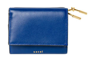 Sacai Leather Wallet Women's Blue & Gray