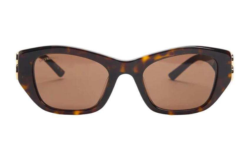 Balenciaga Acetate Irregular Shape Sunglasses Women's Tortoiseshell