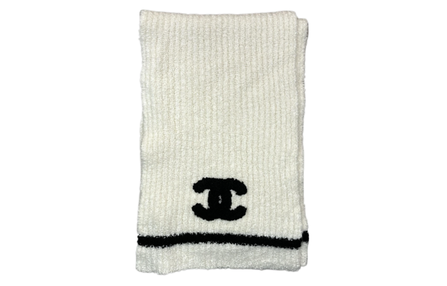 CHANEL CHANEL Knit Scarves Unisex White