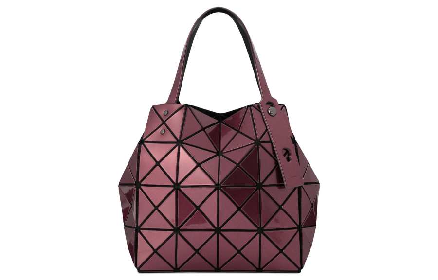 ISSEY MIYAKE Polyvinyl Chloride Resin Bucket Bag Handbag Women's Burgundy