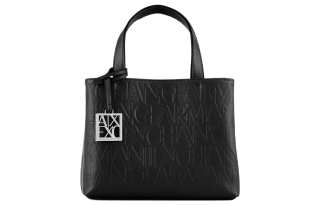 ARMANI EXCHANGEAE Polyester Tote Bag, Shopping Bag, Shoulder Bag, Crossbody Bag, Handbag Small Women's Black