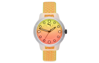 PUMA Reset V1 Series Wrist Watches Quartz Movement Nylon Strap 43mm White Dial Women's Watch 30m Water Resistant