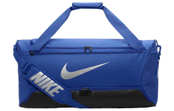 Nike Nike Recycled Polyester Travel Bag Gym Bag Medium Men's Gaming Royal & Black & Metallic Silver