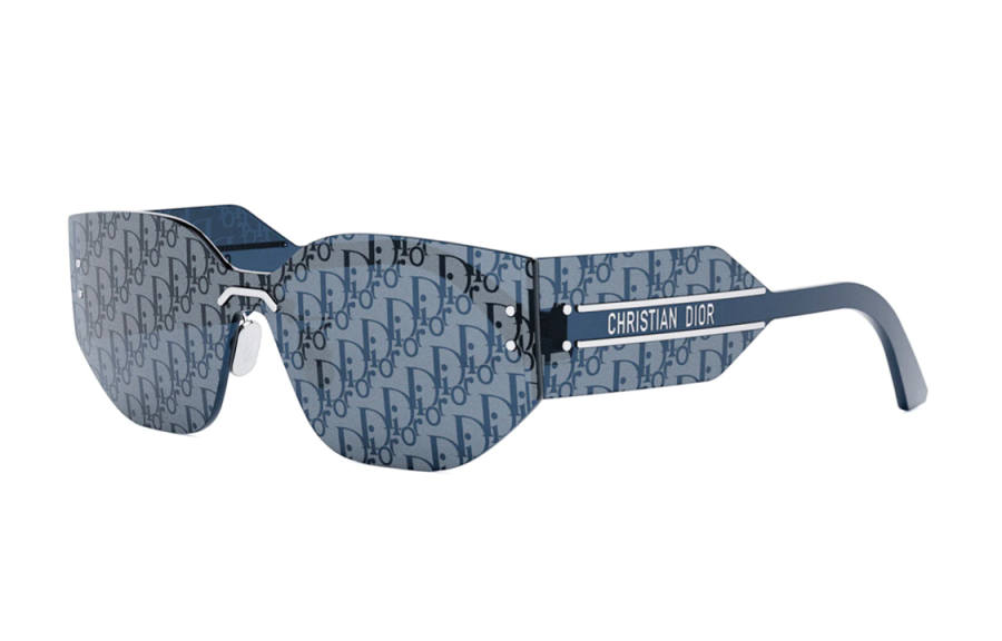 DIOR DIOR Acetate Irregular Shape Sunglasses Women's Blue