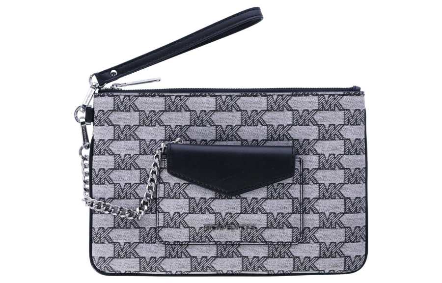MICHAEL KORS Jet Set Coated Canvas Coin Purse, Clutch Large Women's Black