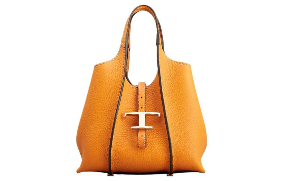 TOD'S Timeless Calfskin Tote Bag, Shopping Bag, Handbag Mini Women's Orange