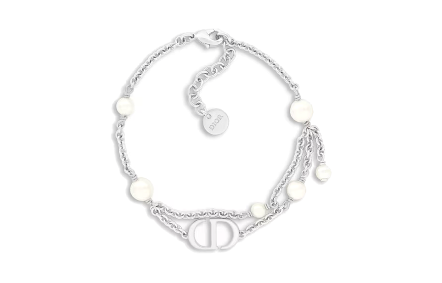 DIOR Resin, Pearl, Metal Bracelets Women's Silver