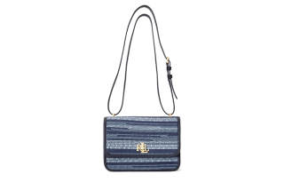 LAUREN RALPH LAUREN Polo Ralph Lauren Cow Leather Crossbody Bag, Shoulder Bag Women's Blue & Multicolor