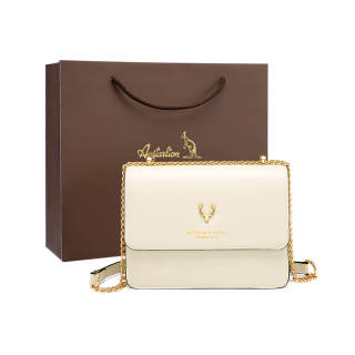 AUGTARLION Pu Small Square Bag, Chain Shoulder Bag, Crossbody Bag Small Women's White
