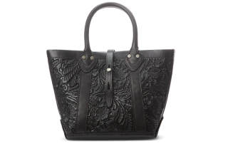 Double RL Cow Leather Tote Bag, Shopping Bag, Handbag Women's Black