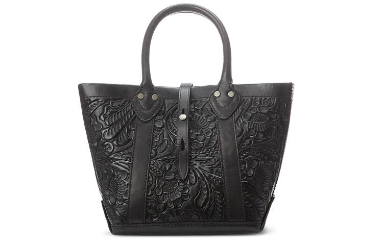 Double RL Cow Leather Tote Bag, Shopping Bag, Handbag Women's Black