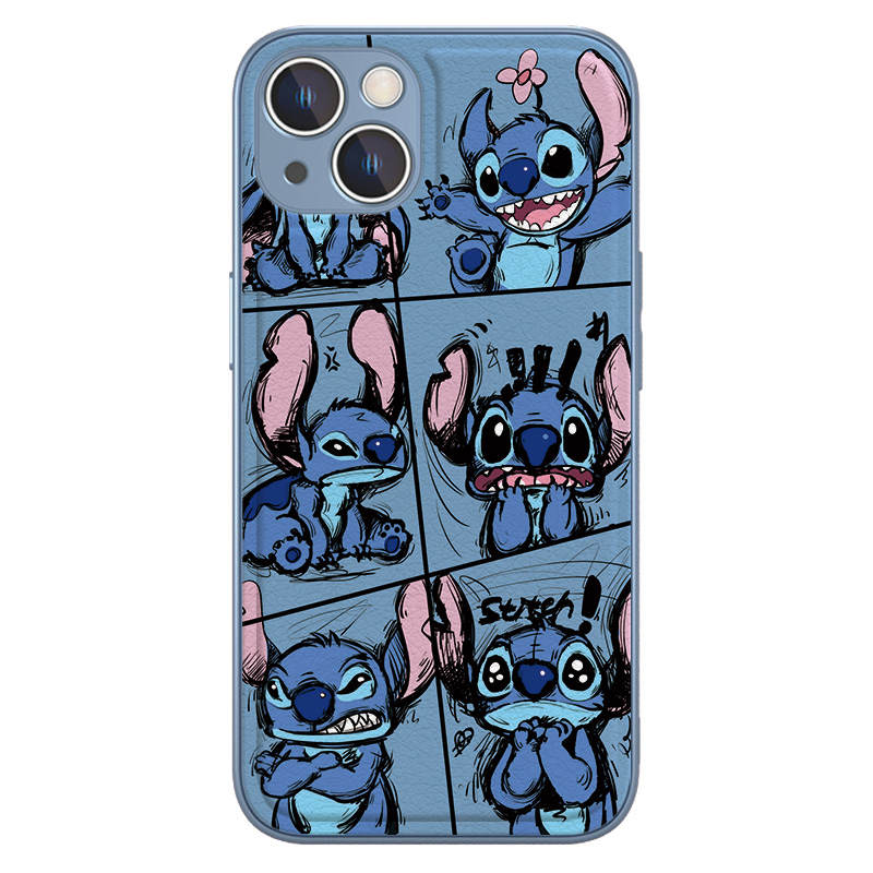 Disney Disney ABS+PC Material Hand Drawn Draft Stitch, Tigger Metal Paint Leather Lens Fully Enclosed Protective Phone Cases