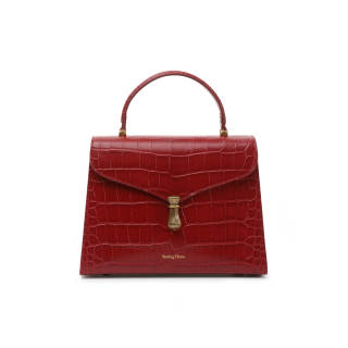 Simedin Cow Leather Wedding Bag Handbag Women's Red/Black