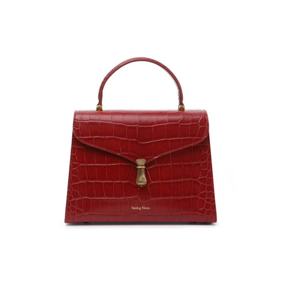 Simedin Cow Leather Wedding Bag Handbag Women's Red/Black