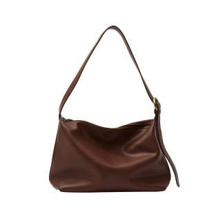 Simedin Cow Leather Shoulder Bag Women's Coffee/Deep Black