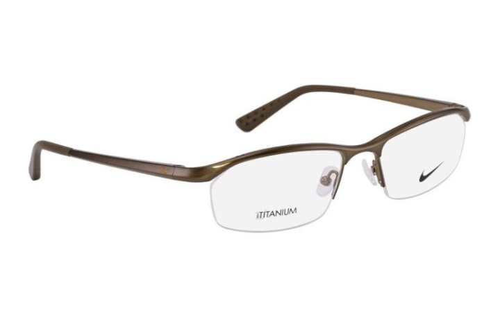 Nike Nike Titanium Cat Eye Eyeglass Frames Men's Brown