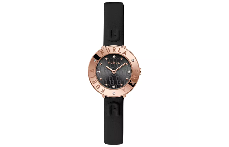 Furla ESSENTIAL Wrist Watches Quartz Movement Genuine Leather Strap 30mm Black Dial Women's Watch