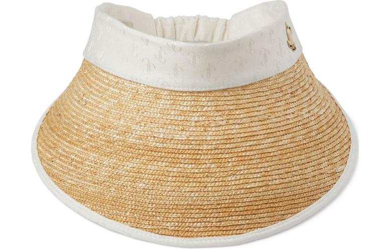 Jimmy Choo Ondine Woven-raffia Visor
