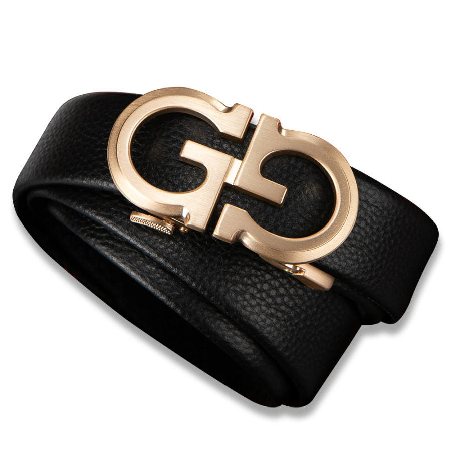 JEEP SPIRIT Jippo JEEP SPIRIT Genuine Leather Automatic Buckle, Youth Trendy Pure Top Grain Cow Leather Belt For Men Leather Belts