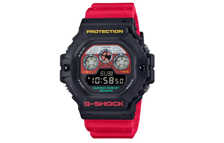 CASIO CASIO G SHOCK 200m Waterproof Quartz Movement Resin Strap Watch Unisex Red Watch Dial