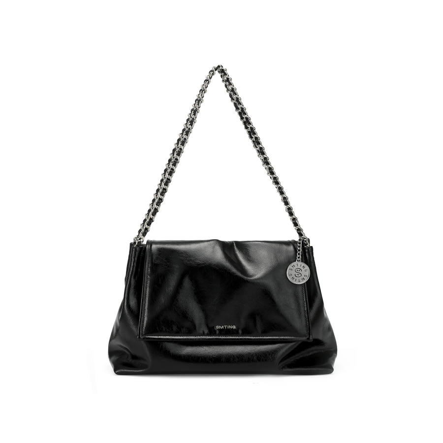 Simedin Cow Leather Shoulder Bag Unisex Ecru/Cool Silver/Charismatic Black/Caramel Brown