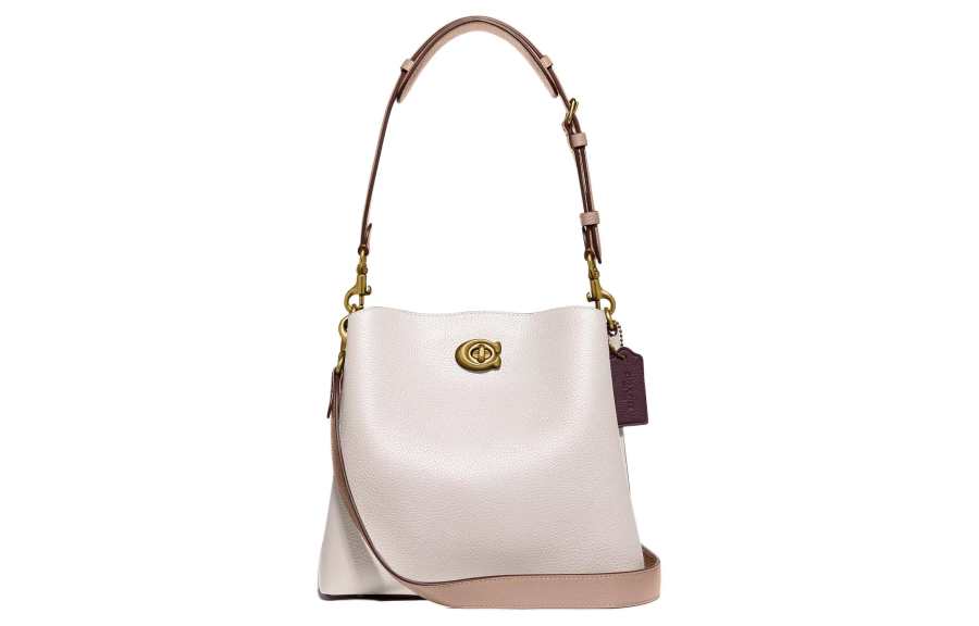 COACH Willow Leather Bucket Bag, Handbag, Crossbody Bag, Shoulder Bag Regular Women's Chalk Multicolor