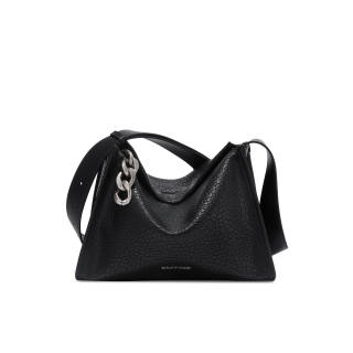 Simedin Cow Leather Shoulder Bag, Crossbody Bag Regular Women's Ecru/Deep Black/Coffee