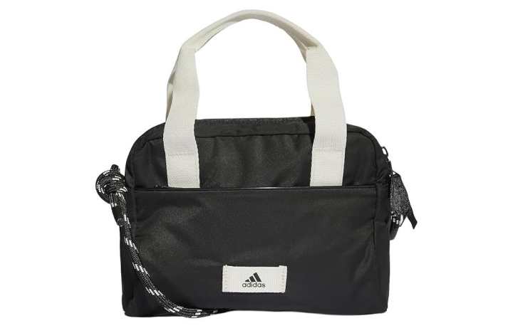 Adidas Adidas Recycled Polyester Handbag, Shoulder Bag Regular Women's Black & Gray & White