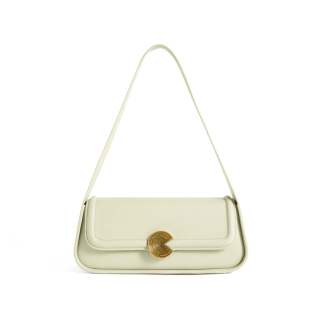 Simedin Cow Leather Shoulder Bag Women's White/Black