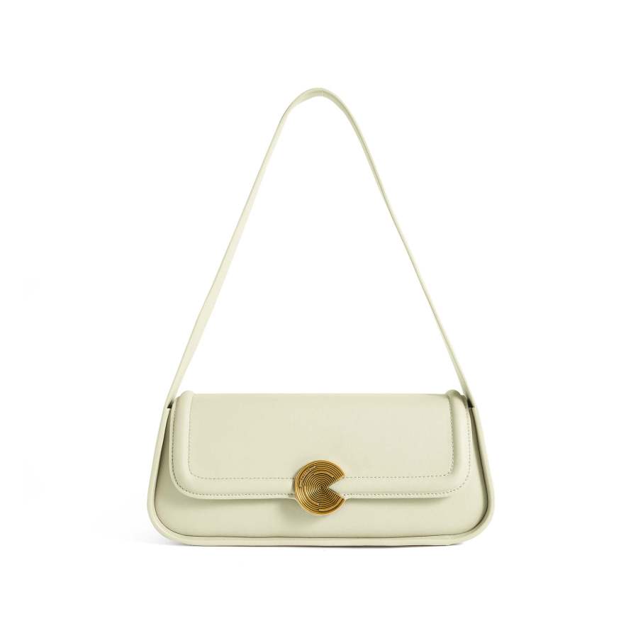 Simedin Simedin Cow Leather Shoulder Bag Women's White/Black
