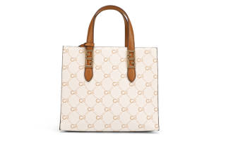 COOGI Synthetic Leather Handbag Medium Women's Ecru/Coffee