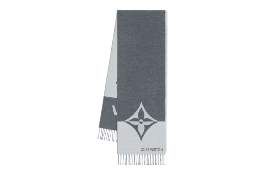LOUIS VUITTON Knit Scarves Unisex Gray