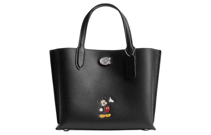 COACH Disney X Disney Collaboration Willow Leather Tote Bag, Shopping Bag, Shoulder Bag, Crossbody Bag, Handbag Medium