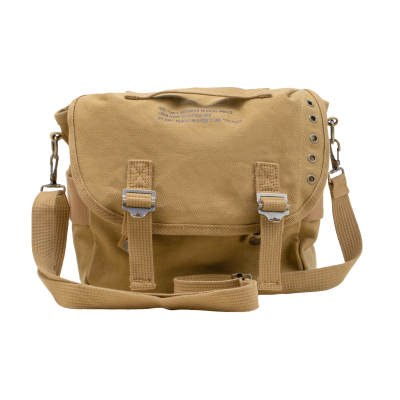 MADEN Canvas Messenger Bag Crossbody Bag Medium Unisex Khaki/Black
