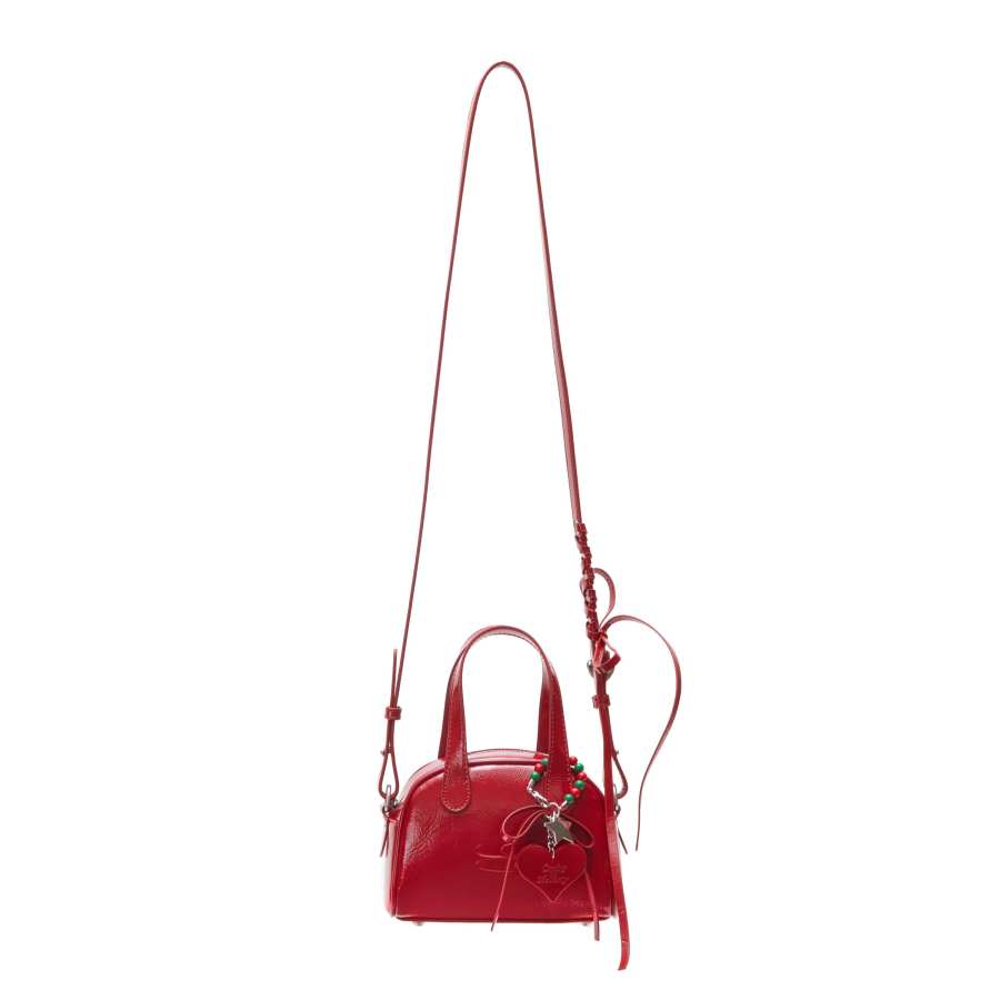 Crying Center Zip Closure Pu Boston Bag, Shoulder Bag, Crossbody Bag, Handbag Unisex Red