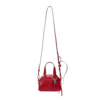 Crying Center Zip Closure Pu Boston Bag, Shoulder Bag, Crossbody Bag, Handbag Unisex Red