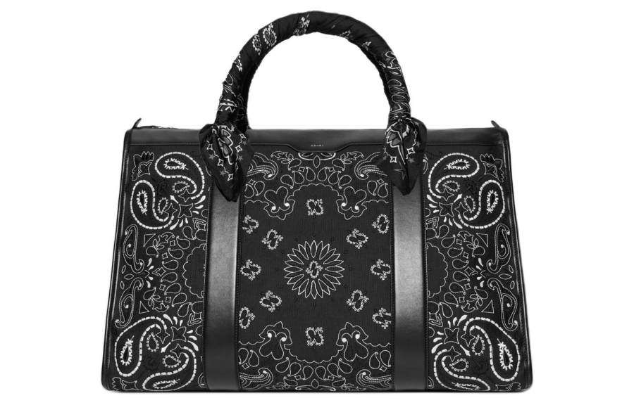 AMIRI Leather Detail Shoulder Bag, Crossbody Bag, Handbag Unisex Black
