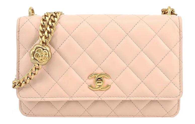 CHANEL Classic Flap CF Lambskin One Shoulder Handbag, Crossbody Bag Women's Pink