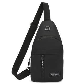AINITU Zip Closure Oxford Waterdrop Shaped Bag Sling Bag Small Unisex Black/Blue/Gray